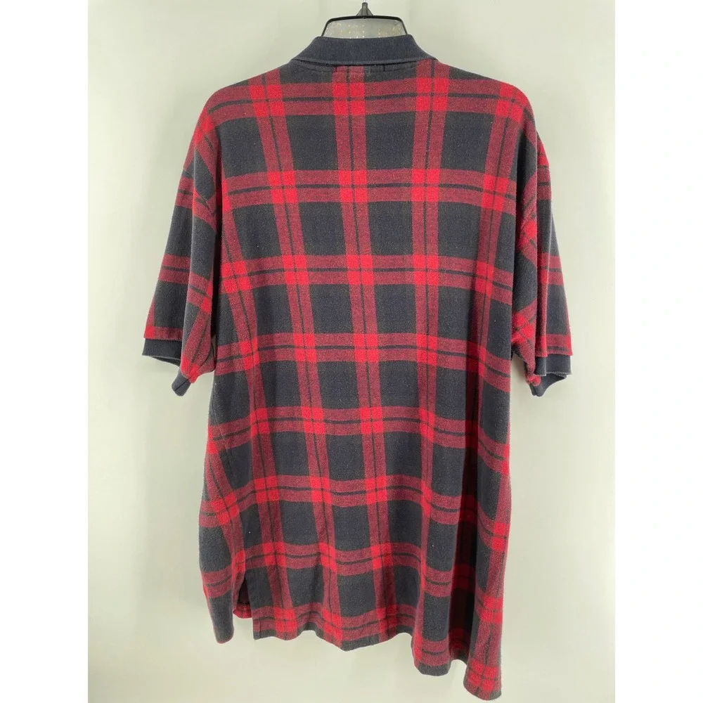 Polo Ralph Lauren Polo Shirt Mens XL Red Black Plaid‎ Heritage Preppy Americana
